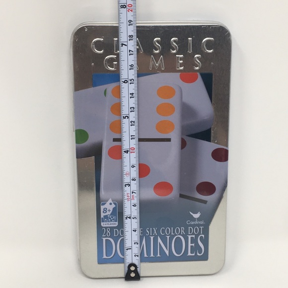 Cardinal Classic Games Tin Box 28 Double Six Color Dot Dominoes NIB New NIP NWT - Picture 6 of 7